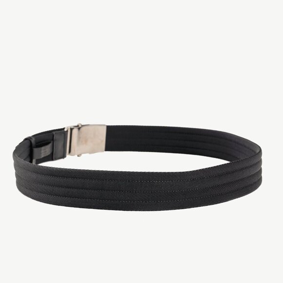 Prada Black Quilted Webbing Logo-Buckle Belt - Picture 2 of 4